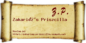 Zakariás Priszcilla névjegykártya